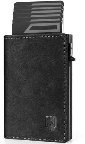 DODENSHA MagSnap AirTag Portmonee Herren Tracker Karte mit Apple Find My (nur iOS) I Slim Wallet mit Münzfach I Kreditkartenetui Geldbeutel für 10+ Karten I Schwarz + Tracker Karte I Schwarz