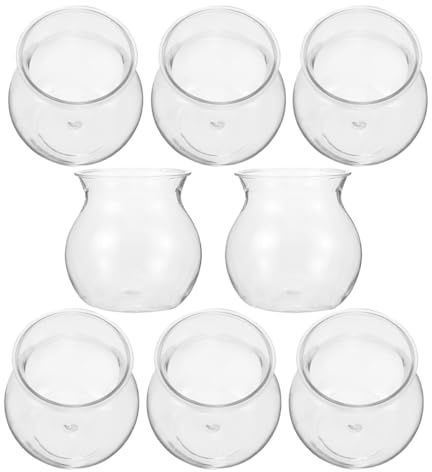 NUSITOU Vases à Jacinthe en Verre Transparent Lot de 8, Pots Hydroponiques pour Succulentes et Décoration de Bureaux ou Étagères
