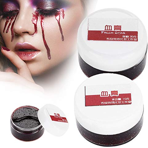 Faux Sang, Coagulum Gel De Sang Cicatrisant Vampires Halloween Sorcières Liquide Effet Spécial Flacon Vampire Théâtre Horreur Effets Maquillage Déguisement vampire monstre Blessures Réaliste (15ML)