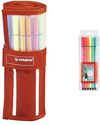 STABILO - Stifte-Set STABILO Premium-Filzstift - Pen 68 - 30er Rollerset & Premium-Filzstift - Pen 68 - 6er Pack - Neonfarben