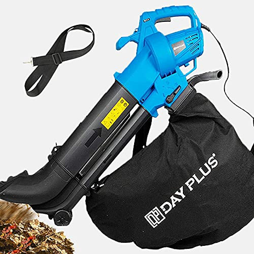Garden Leaf Blower & Vacuum Shredder with 35L Leaf Collection Bag, Carry Strap, Rolling Wheels, 10:1 Shredding Ratio, 10M Power Cable, Lightweight Compact for Home Garden Use