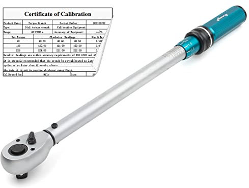 Awang Drehmomentschlüssel 1/2, 40-220 Nm Auto Motorrad Drehmomentschlüssel Set,±3% Fehlergenauigkeit, 72 Zähne