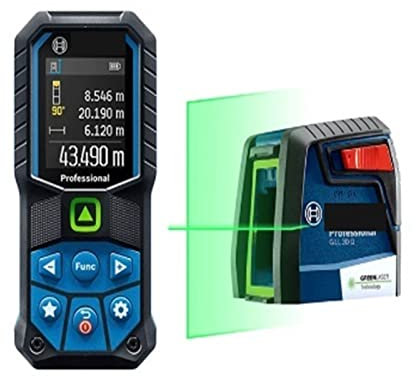 GLM50-23G télémètre Laser 50M Ligne Verte Laser électronique 2-en-1 extérieur Ruban à mesurer numérique Outils d'instrument Laser (Color : GLM 50-23G-GLL30G, Size : X)