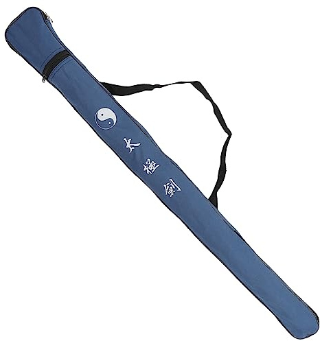 YARNOW Portable Blue Canvas Back Holder with Simple Design Lengthened Storage Bag for Taiji- Activity and Carry Bag for Friends