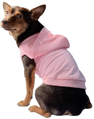 YQYS Dog Hoodies Sleeveless Cotton Sweatshirts for Small Dogs and Kitten Chihuahua Clothing Teacup Dog Puppy Clothes Cold Weather Coat Ropa para Perro Pink Small