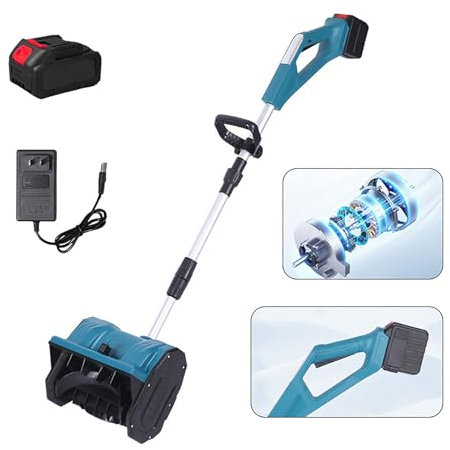 MLKHESY Pala da Neve Senza Fili, soffiatore da Neve a Batteria, con Motore Potente e Manico Regolabile, Larghezza di Pulizia 32 cm, Manico ergonomico