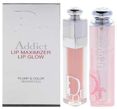 Dior Addict Lip Maximizer and Lip Glow Duo by Christian Dior for Women - 2 Pc 0.20oz Dior Addict Lip Maximizer - 001 Pink, 0.11oz Dior Addict Lip Glow - 001 Pink