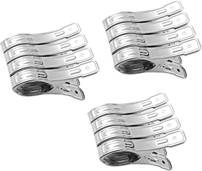 Ciieeo 1 Jeu Clip en Acier Inoxydable Équipé Étendoir Mural Étendoir À Linge Panier À Linge Lourd Pinces À Linge Clips De Couette en Acier Inoxydable Pinces À Vêtements 12 Pièces