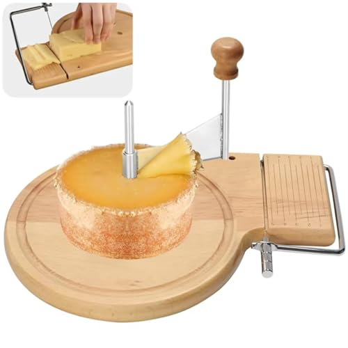 Rizador de queso, cortador de queso con asa, tabla de cortar queso multifuncional, ajustable, afeitadora, rizador, pelador giratorio para quesos, rueda de mantequilla, chocolate, accesorios de cocina