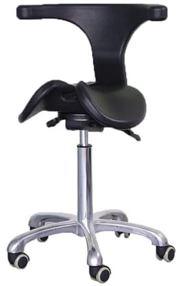 Generico Sgabello Da Salone Girevole Con Schienale, Sedia A Sella Ergonomica, Sgabello Da Bar Con Cuscino A Doppio Petalo, Altezza Regolabile, For Salone Di Bellezza(Style 1)