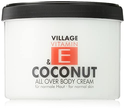 Village Cosmetics Bodycream mit Vitamin E und Coconut 500 ml (Körpercreme, Körperpflege, mit exotischen Kokusnussduft, zarte Haut) 950604