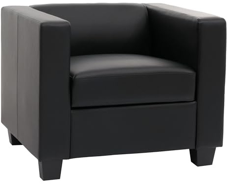 Mendler Sessel Loungesessel Lille - Kunstleder, schwarz