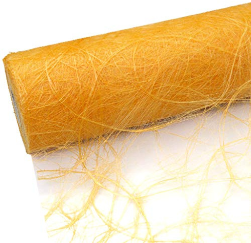 Tischläufer in Fb. apricot/ hell-orange Sizoweb Tischband 30cm breit 25 Meter Rolle + 100 Dekodiamanten Gratis (30cm Breite, Apricot)