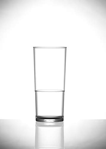 BBP Virtually Unbreakable Polycarbonate Beer Glass Elite In2stax Half Pint CE Pack of 24