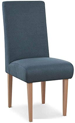 CAVADORE Esszimmerstuhl Kira / Polsterstuhl für Küche, Esszimmer oder Wohnküche / Passend zur Küchengarnitur Kira / Leichte Fleckenentfernung dank Soft Clean / 48 x 103 x 62 / Flachgewebe: Blau
