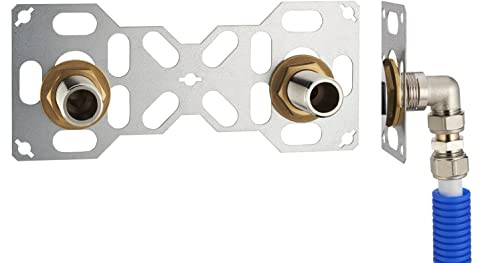 Placa de salida mural doble para tubería multicapa Ø16 | Compresión (roscar) | Compatible con sistema FIXSYSTEM | Ideal para ducha y bañera | Conexión resistente y duradera | QUICK PLOMBERIE