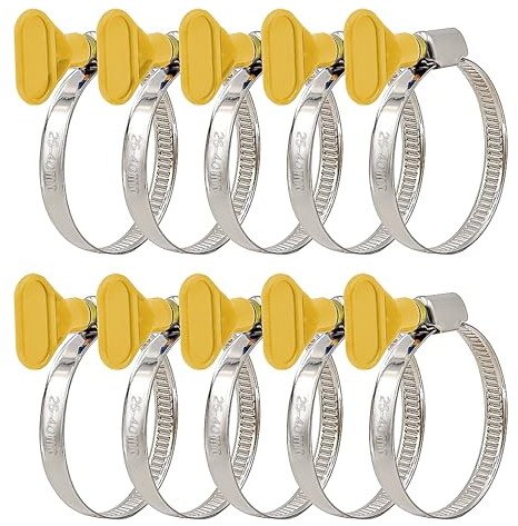 Azisha Fascette Stringitubo Acciaio Inox - 10 Pezzi 25-40 mm Fascette Metalliche Stringitubo - Multiuso Fascette Stringitubo Inox Per Tubi Acqua, Gas e Piscine