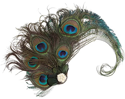 minkissy Pfauenfeder Haarspange Fascinator Haarspange Fascinator 1920Er Pfauenhaarschmuck Für