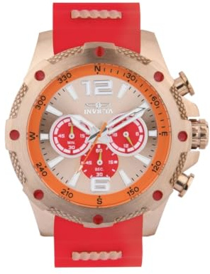 Invicta I-Force 43004 Herrenuhr - Quarzwerk - Edelstahl mit rotem Zifferblatt - 50 mm