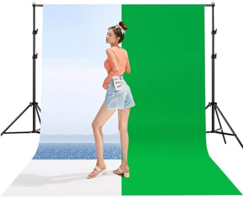 HACSYP Support d'arrière-Plan, écran Vert avec 4 Pinces à Ressort, écran Vert for vidéoconférence en Streaming, clé Chroma, Facile à Transporter (Color : Green, Size : 3x6m/10.4x19.6ft)