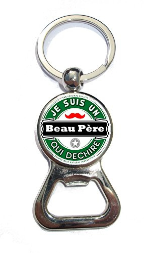 Porte clé décapsuleur Beau père qui déchire cadeau papa, noel, anniversaire, fete des pères…