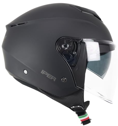 CGM Unisex – Erwachsene Iper Jethelm, Mattschwarz, XXL (61cm)