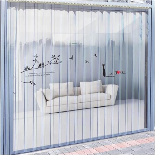 Streifenvorhang Transparent PVC Türvorhang Streifenvorhänge Länge 180cm - 300cm Dicke 1,3mm - 3,3mm Winddicht Wasserdicht Trenntürvorhang Fliegenschutz Balkontür Vorhang(Color:Dicke 2.8mm,Size:5pcs 15