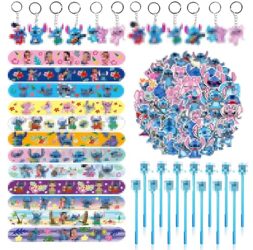 86PCS Cartoon Thema Kindergeburtstag Mitgebsel Set, Party Mitgebsel Mit Armbänder Schlüsselanhänger Stifte Aufkleber Für Party Kleine Gastgeschenke Give Aways