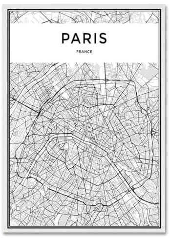 Leinwanddruck Schwarz-Weißer Weltstadtplan Auf Leinwand, Gemälde, New York, Tokio, Paris, Wandkunst, Poster Und Drucke, Nordische Bilder Für Wohnzimmer, Geschenk, 15 X 20 Cm, Ohne Rahmen