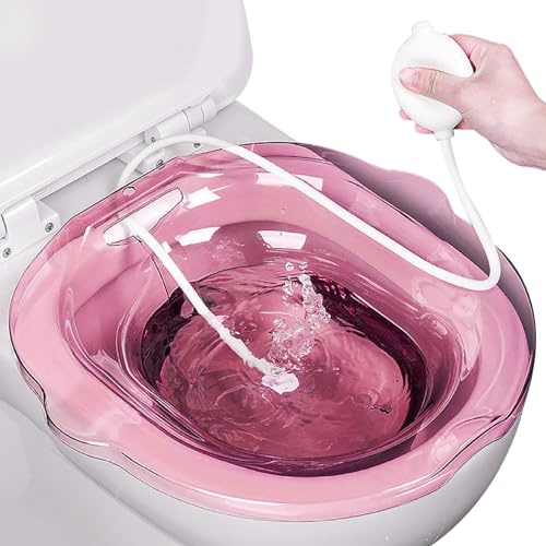 Baño Sitz para el inodoro, 2 piezas de bañera Sitz con más descaro, lavabo del asiento para el inodoro estilo 2, inodoros de inodoro, baño de sits para hemorroides, baños de sits con agujeros de dren