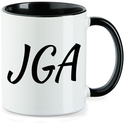Huuraa Kaffeetasse JGA Junggesellenabschied Geschenk 330ml Schwarz JGA Präsent