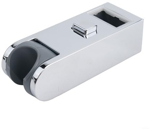Support de pommeau de douche carré chromé - Taille réglable - Protection contre les rayures (30 x 15 mm)