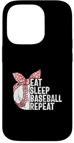 Coque pour iPhone 14 Pro Eat Sleep Baseball Repeat Pichet de baseball Attrape Lancer