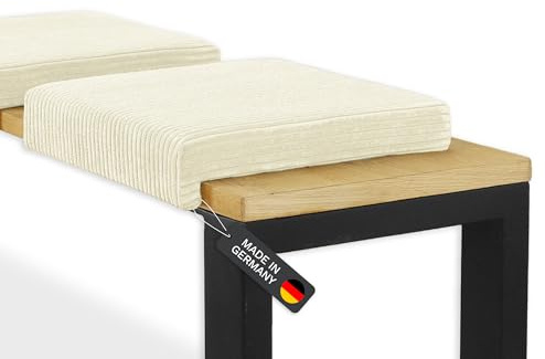 Lycce Rivestimento per panca con cuscino a morsetto 1 listello in cordino con imbottitura extra, profondità della panca a partire da 35 cm (vaniglia)