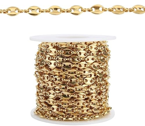 1 Meter Edelstahl Schweinenase Kette Kaffeebohnen Perlenkette Geeignet for DIY Armband Halskette