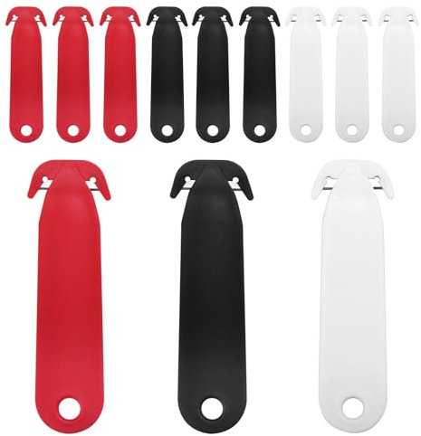 Moorstdel Taglierina di sicurezza (confezione da 9), lama ergonomica per tagliare pellicole, design unico a doppio gancio, taglia di sicurezza usa e getta con lama da taglio per scatola, cinghia