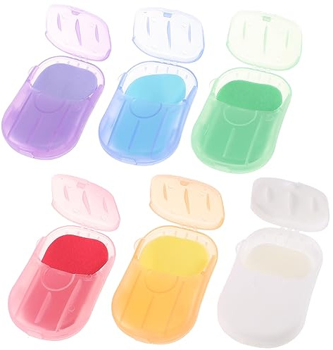 GRIRIW Jabón de Papel Portátil Hojas de Jabón para Senderismo Caja Compacta 120 Unidades Surtidas Aromáticas para Camping Viaje Limpieza Manos al Aire Libre