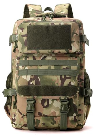 Lawaia 25L Tactical Backpack Military Rucksack with MOLLE Webbing, Multi Compartment Laptop Daypack Assault Survival Pack for Camping Hiking Fishing School Work Travel 47 * 30 * 17cm (CP)