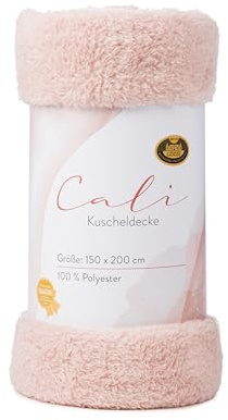 Gözze - Kuscheldecke Cali, Herrlich Flauschige und leichte Wohndecke, Sofadecke aus 100% Polyester, ca. 210 g/m², 150 x 200 cm - Altrosa