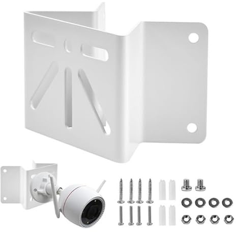 Zuxbolf Soporte de Pared para Cámara de Vigilancia PTZ Soporte de Esquina | para Cámara de Seguridad de Hierro con Accesorios de Instalación para Colocar Detector Luces de LED Placas Solares