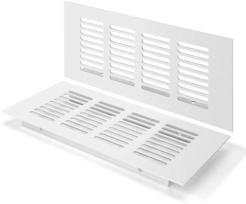 Griglia di Ventilazione argento, Griglia di Aerazione Può Aiutare a Ventilare l'armadio Rettangolare da 80 x 200mm Armadi e Vamere da Letto Con Viti per Armadi Porte Scarpiere Cassettiere (2 Pezzi)