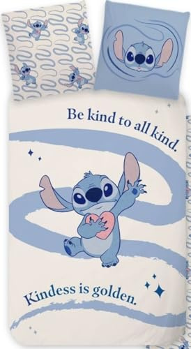 Disney Lilo & Stitch Wende-Bettwäsche-Set Bettbezug 135x200 Kissenbezug 80x80 Baumwolle Kinder-Bettzeug