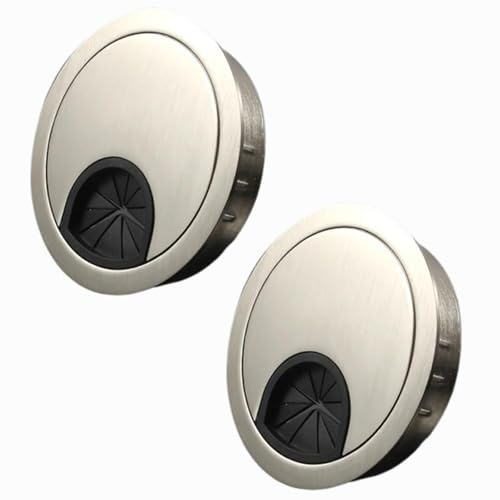 2 PCS Desk Cable Grommet - 60mm Zinc Alloy Desk Grommet | for Entertainment Systems in Computer Desks, Office Equipment, PC Peripherals, Offices, Homes, and Schools.