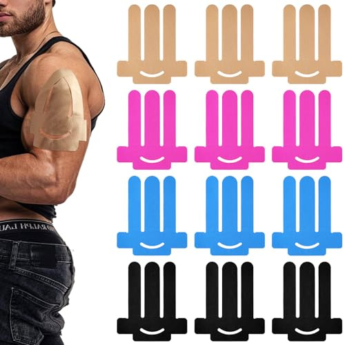 12 Stück Kinesiotapes Vorgeschnitten für Schulter,Wasserfestes kinesiotape,Kinesiologie Sport Tape Vorgeschnitten Schultern,für Fitness-Enthusiasten Kinesio tapes für Stützen der Schultermuskulatur