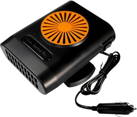 Calentador Portátil Para Coche - 12v/24v Ventilador Calentador Eléctrico para Ventana del Coche,Ventilador Calefactor con Rotación de 360 Grados Antiniebla Automotriz para Salpicadero Conducción