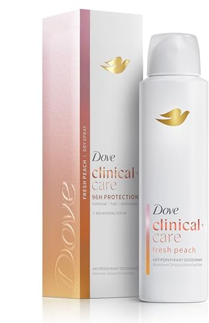 Dove Clinical + Care Antiperspirant Deodorant Dry Spray for Women Fresh Peach with Nourishing Serum 3.8 oz