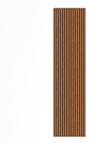 Decoranddecor Acoustic Slat Wood Wall Panel 2400x600mm Walnut 1-Pack | 3-Sided Wrapped Wood Slats, 240 x 60 cm, 21mm Thick, Decorative Sound Absorbing Wood Panels for Interior Walls