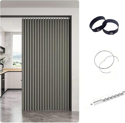 YSZBD Cortina para puertas plegables, cortina antirruido, cortina sin agujeros, cortina corredera para armario, cortina aislante, cierre magnético (120 x 200 cm)