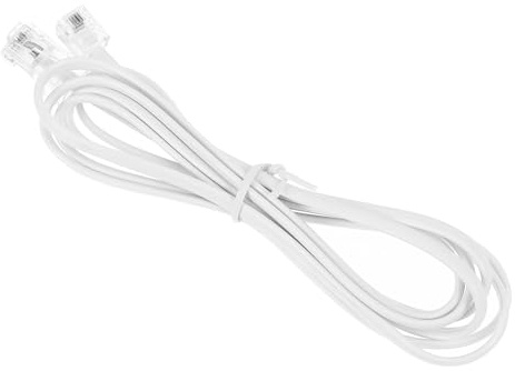 Zerodeko Cavo Telefonico a 4 Conduttori Spine Rj11 e Rj45, Cavo di Collegamento per Telefono Fisso, Accessorio per Uso Domestico e Aziendale, Filo Telefonico in Pvc Bianco, Plug-and-play,