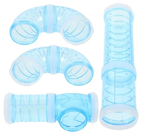 Homoyoyo Tunnel en Plastique pour Hamster 8 Pièces, Kit de Labyrinthe Tubulaire DIY Résistant aux Rayures, pour Cage Extérieure de Petits Rongeurs comme Hamsters, Gerbilles et Souris